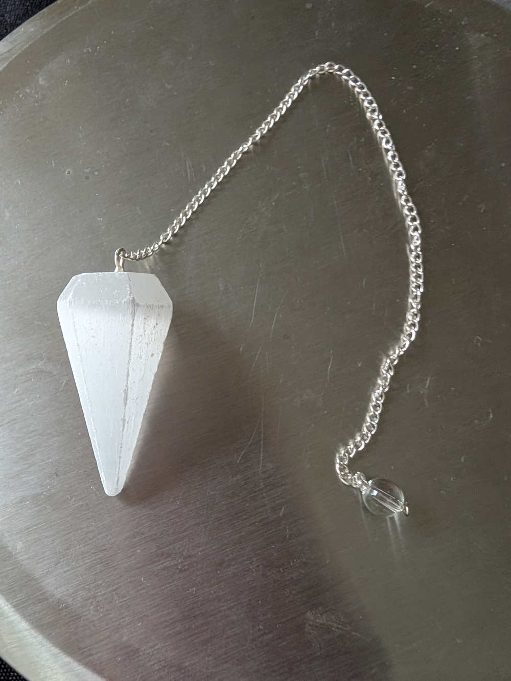 New With Tags Selenite Pendulum